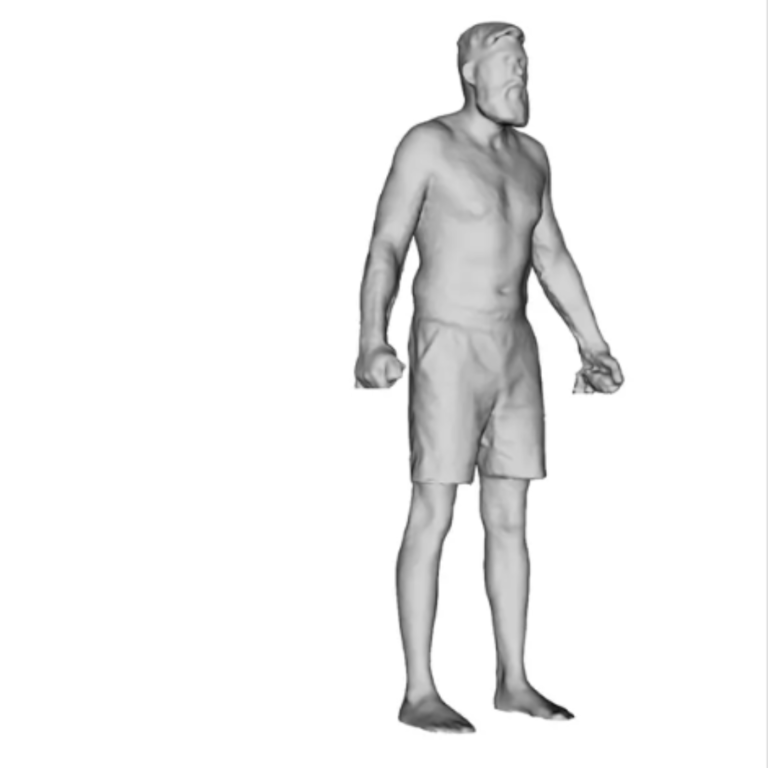 Fit3d black and white realistic body scan of man