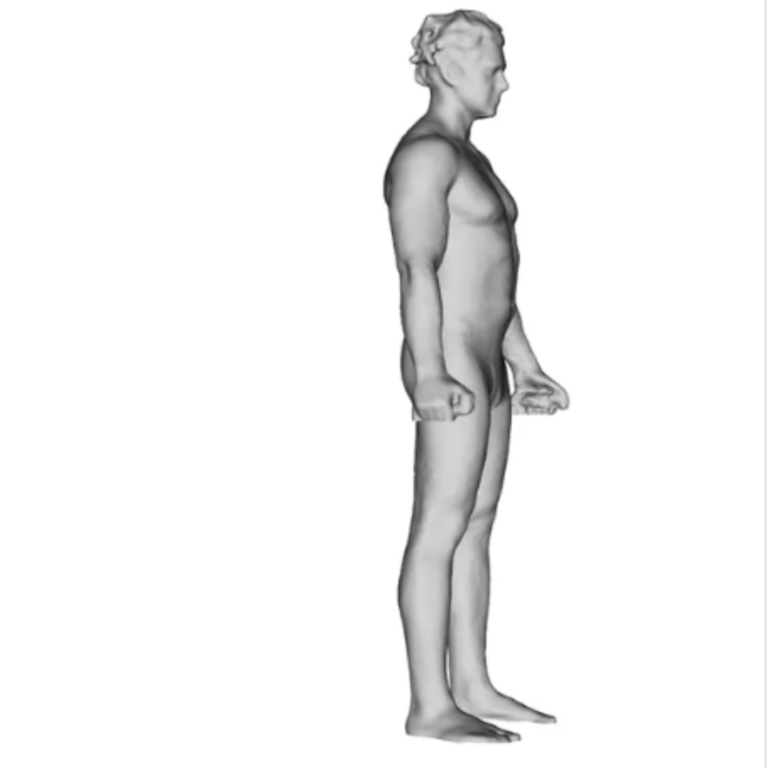 Fit3d black and white realistic body scan of a man