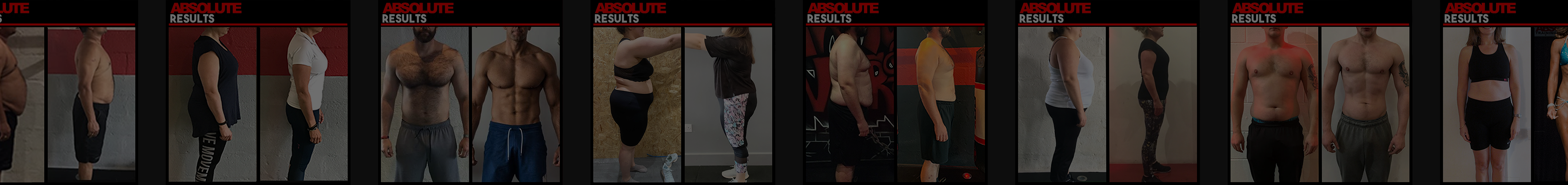 a banner image showing body transformations of some of our clients
